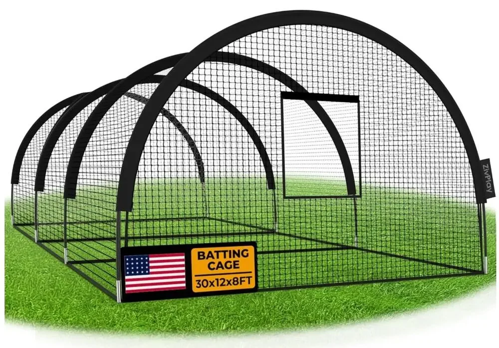 ZivPlay 30x12x8FT Baseball Batting Cage Net Backyard Softball Cage New